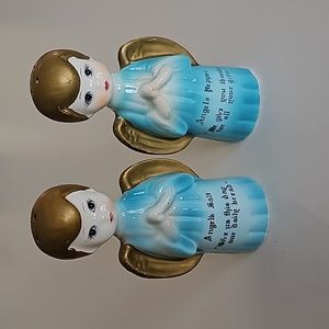Art Line Japan Praying Angels Blue Salt and Pepper Shakers